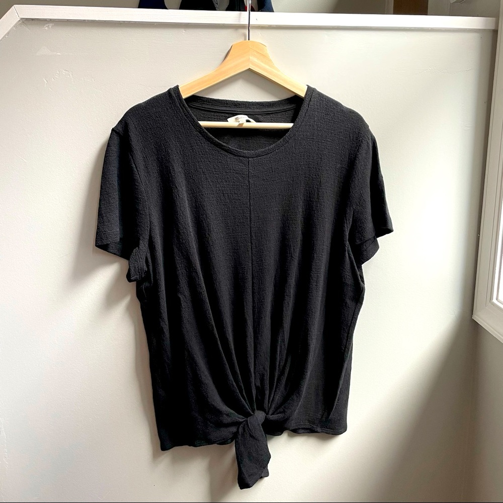 Madewell Modern Tie-Front Top XL Black